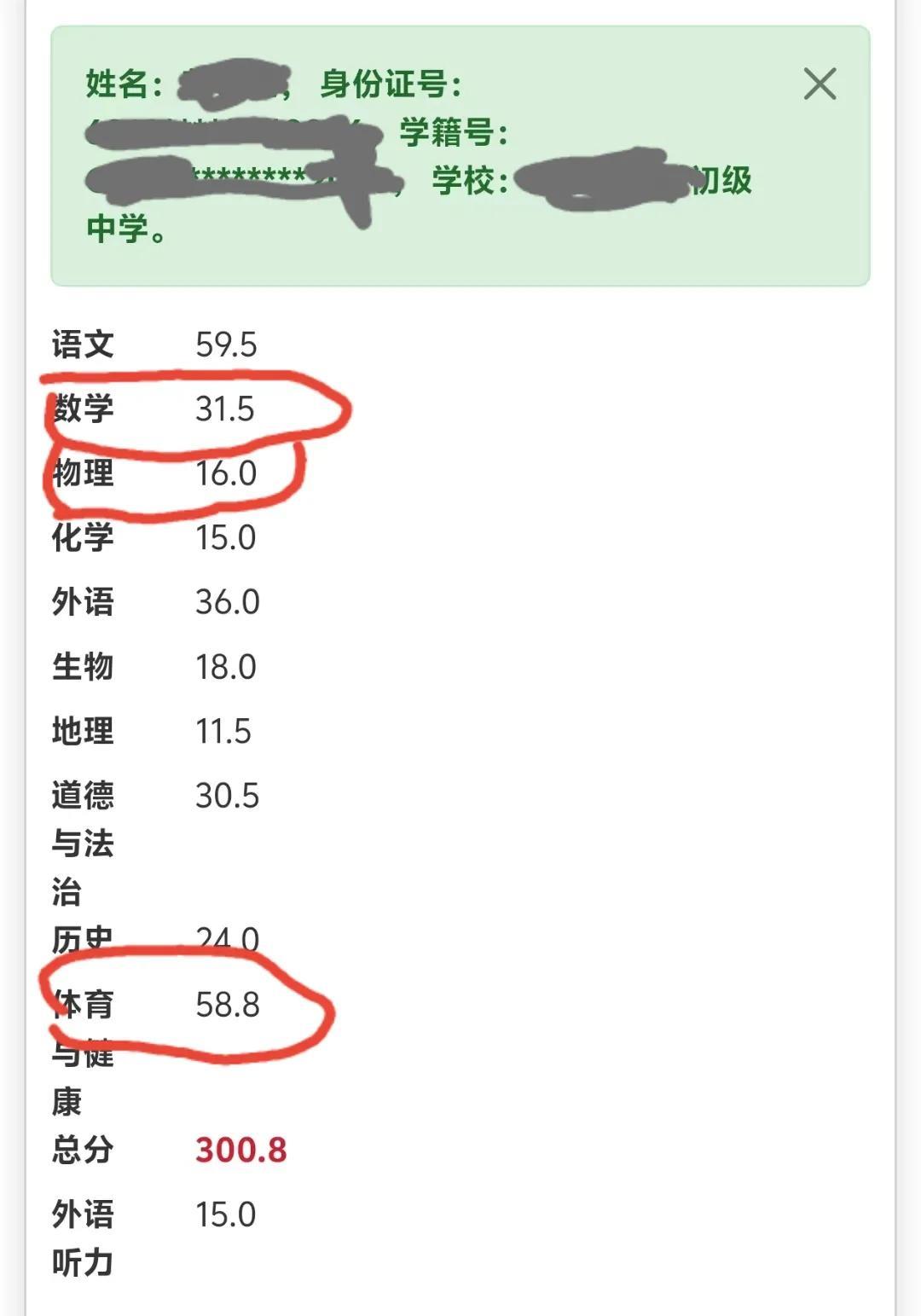 你不得不承认人家学校很聪明，人家孩子也很聪明。看看这个孩子的中考成绩单，满分80