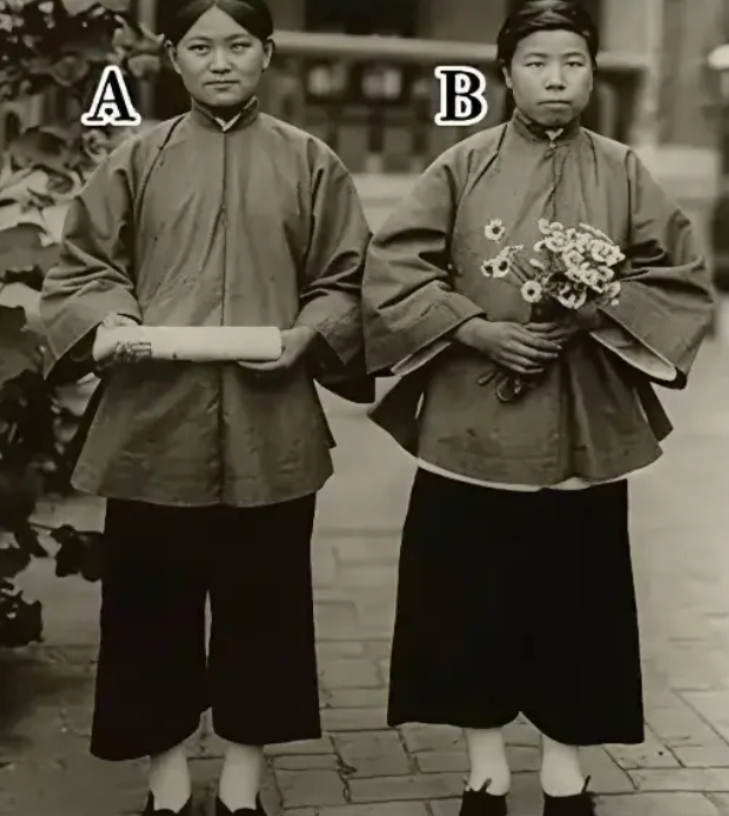 一个是小姐，一个是丫鬟
问题是怎么分辨？
哪是小姐哪个是丫鬟？
