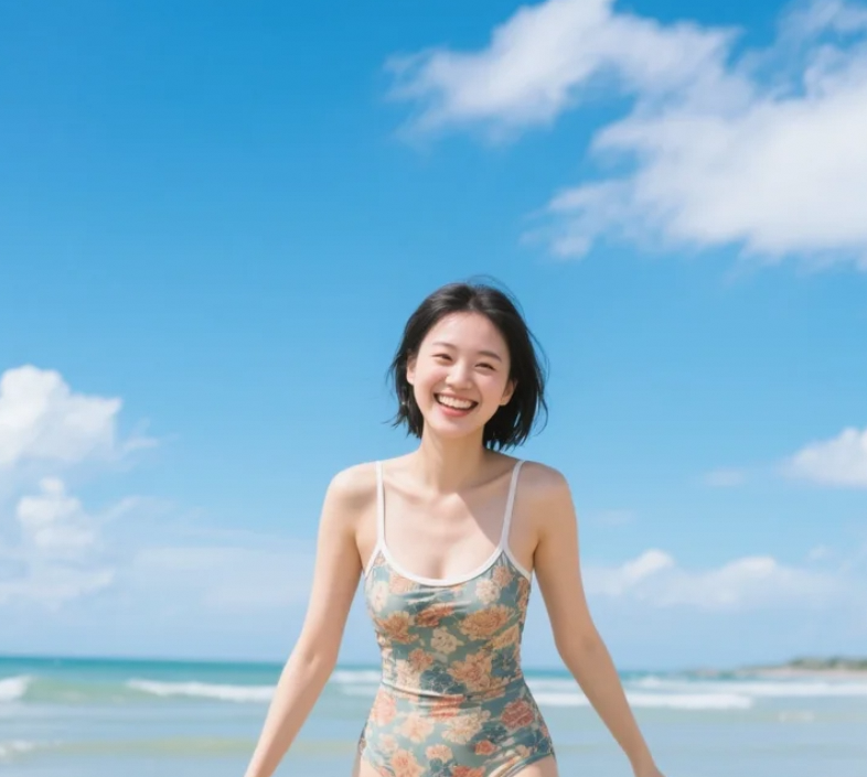 浪花拍打着沙滩，我的心也在悄悄呼唤你