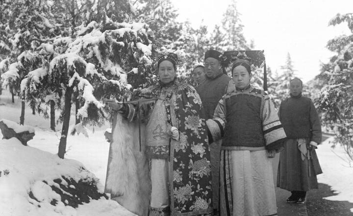 1894年冬天，慈禧前往颐和园德和楼看戏。途中，她突然停下轿辇，指着树上的葡萄说