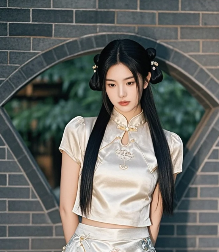 她一袭素衣走过青石小巷，仿佛时光倒流