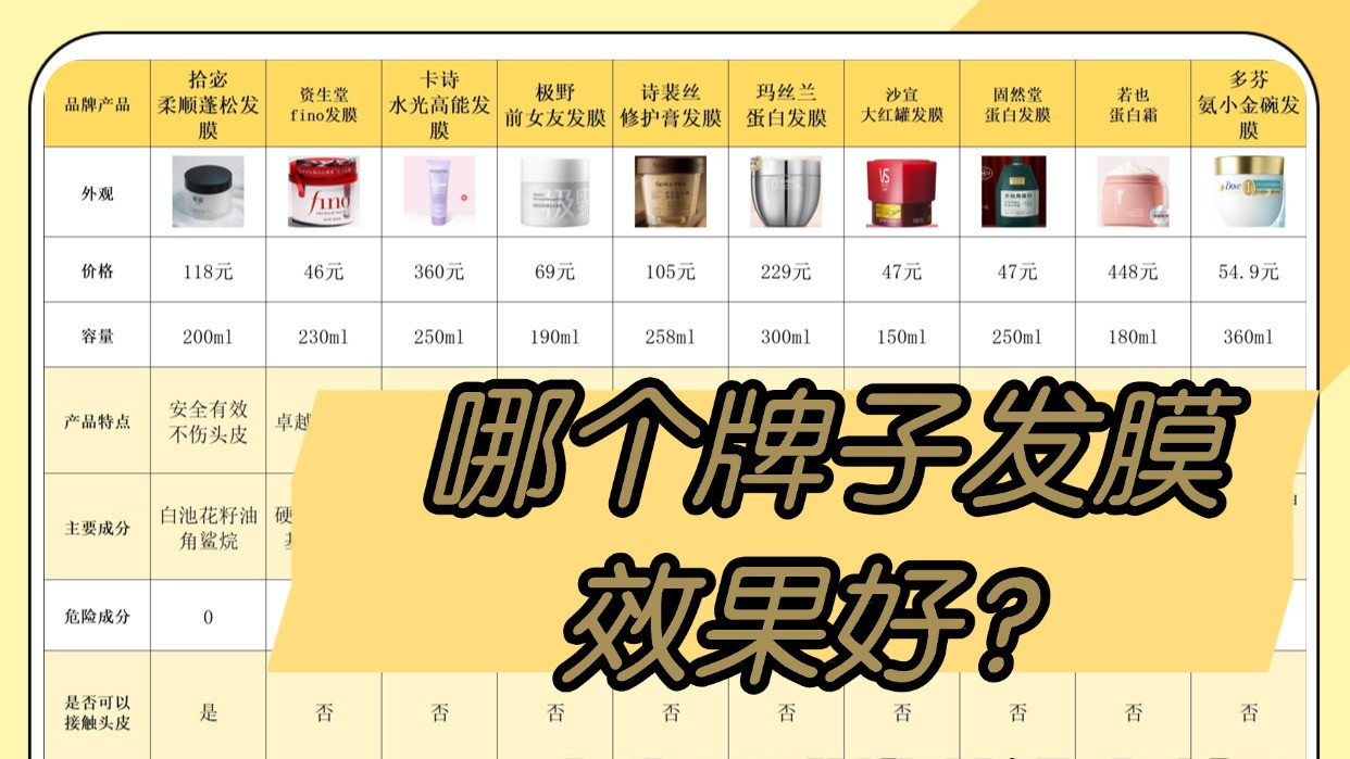 十大发膜推荐谁上榜？哪个牌子发膜效果好？公认最好用不藏了！