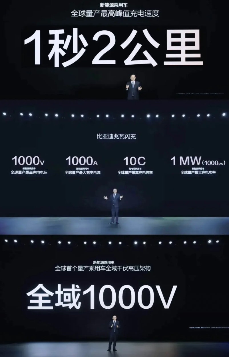 这一刻终于明白了什么叫做降维打击，这一晚所有友商估计都要睡不着觉了。

比亚迪在