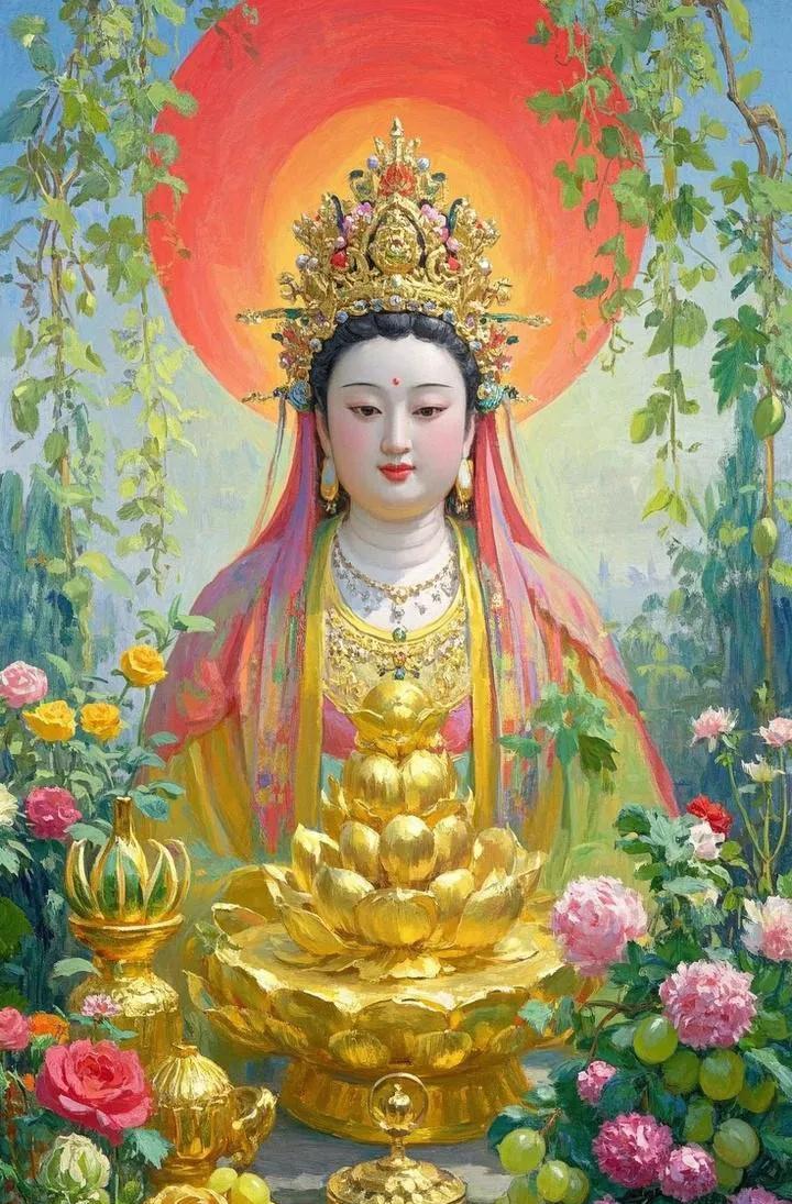 妈祖庙里祈心愿，福运连连似涌泉。
老少平安身体健，事业发达步高巅。
家庭和睦笑声