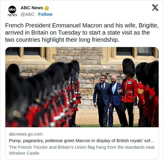 马克龙夫妇访英，法英友谊万岁











啥？马克龙带着老婆去英国了？