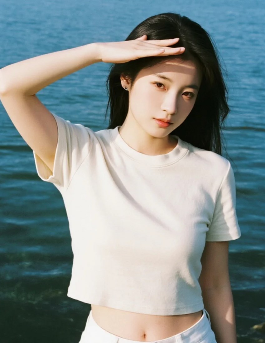 美女的优雅，如同盛开的花朵。