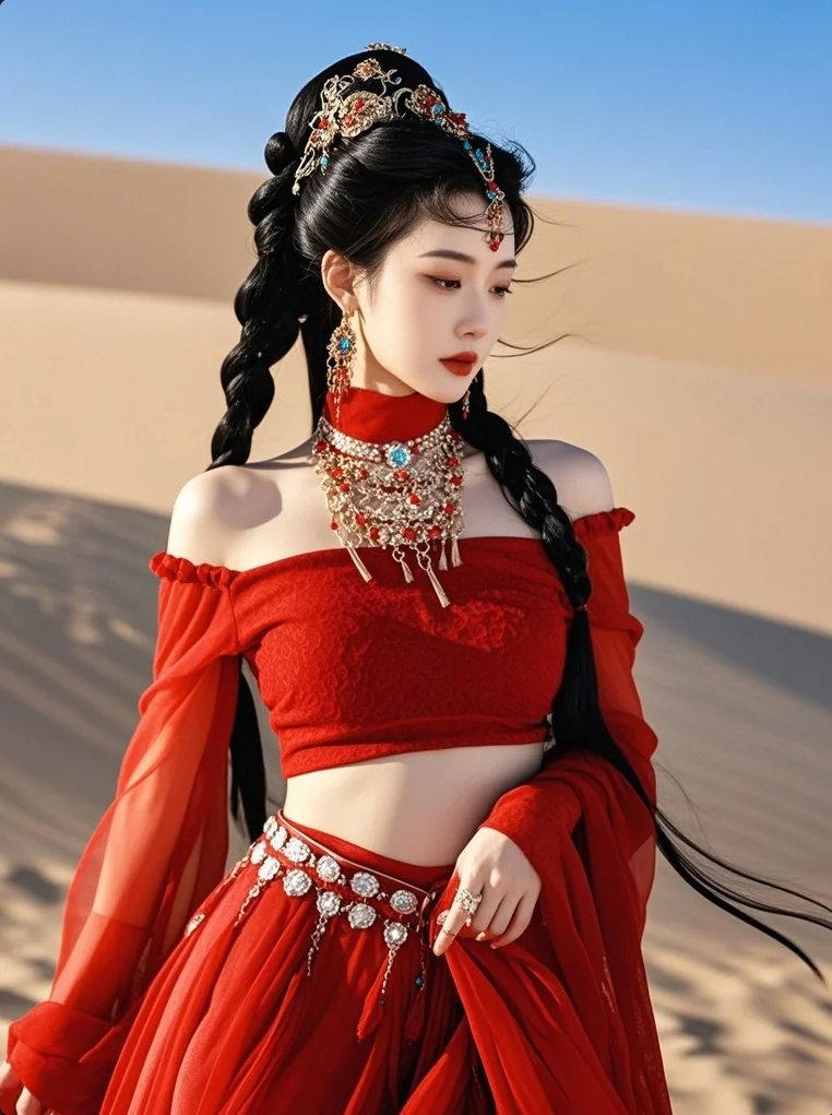 大漠孤烟下，她把故事写进了飘带里
