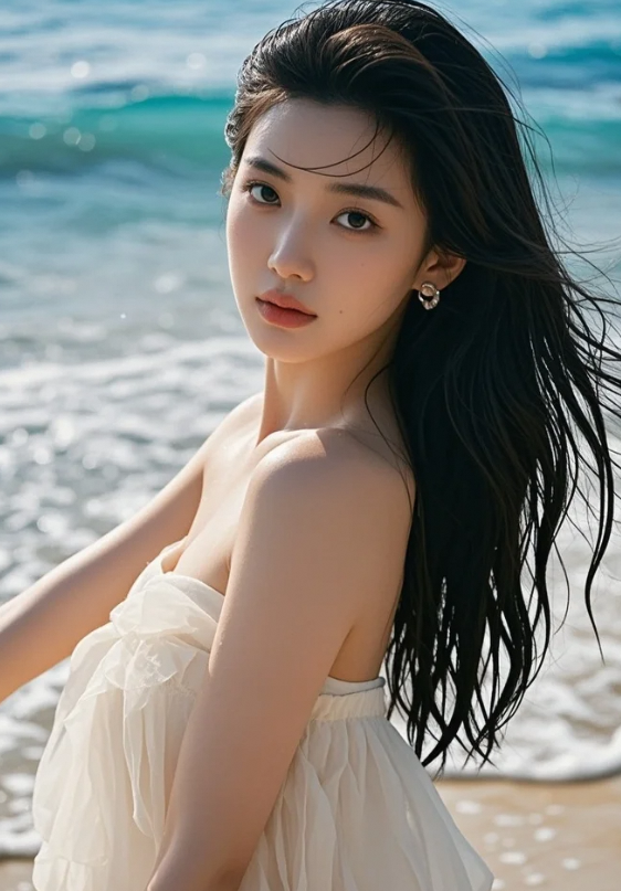 美女侧脸一瞥，轮廓清晰得像被光影亲手雕刻！