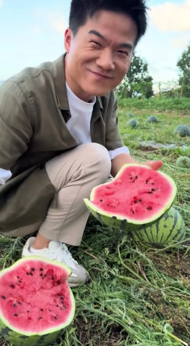 董宇辉慢慢的
也向着俞敏洪的方向发展了
最近一次直播，他在瓜地挑瓜，随手一弹，西