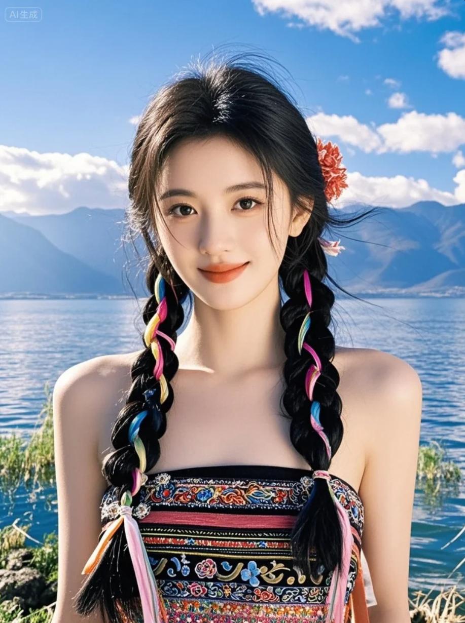 藏族小女孩牵着牦牛，仰头问我：“照片能寄给我吗？”