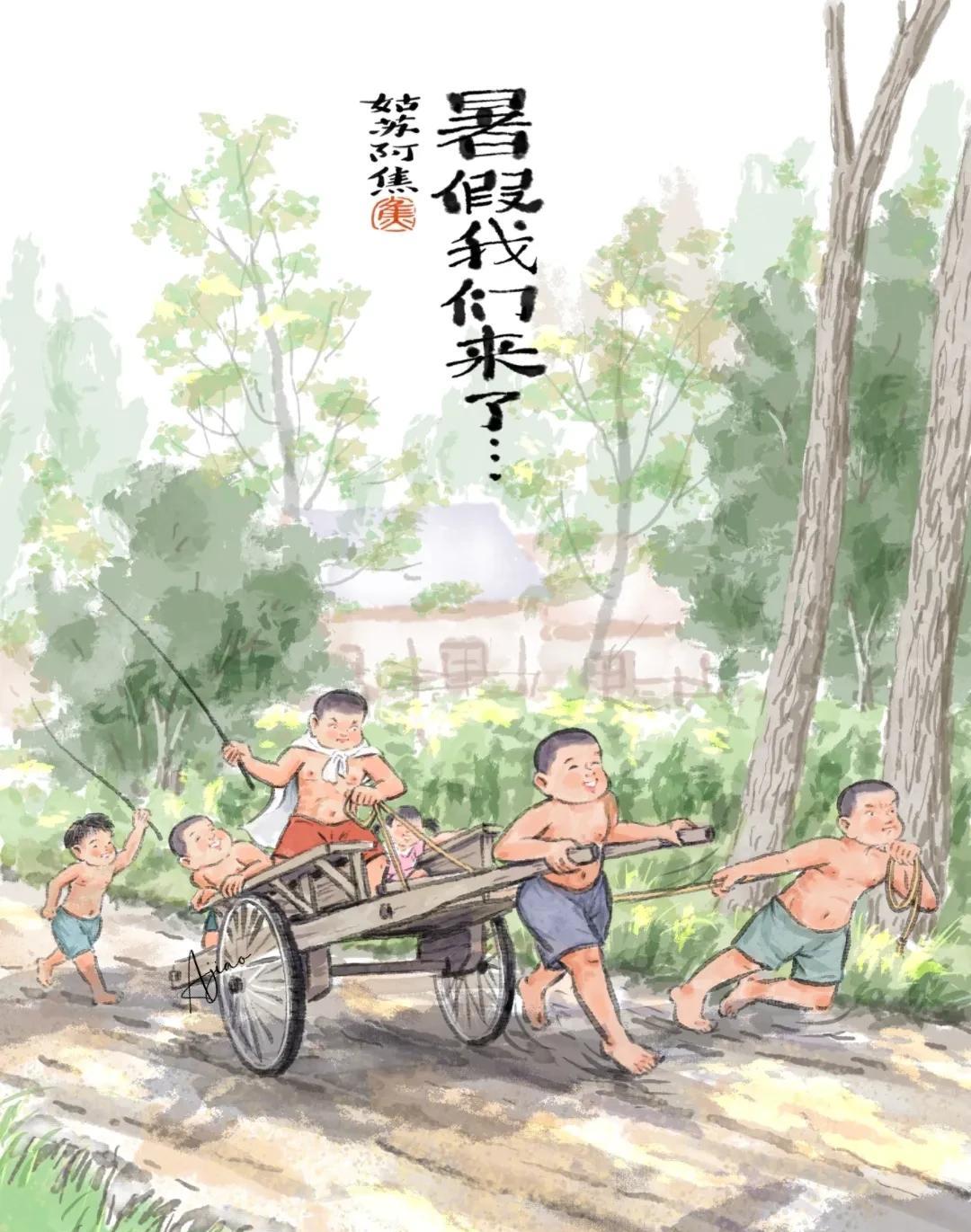 小时候家里为了防止有賊偷，
大板车的轮子是需要卸下来收在屋子里的！
考完试离拿小
