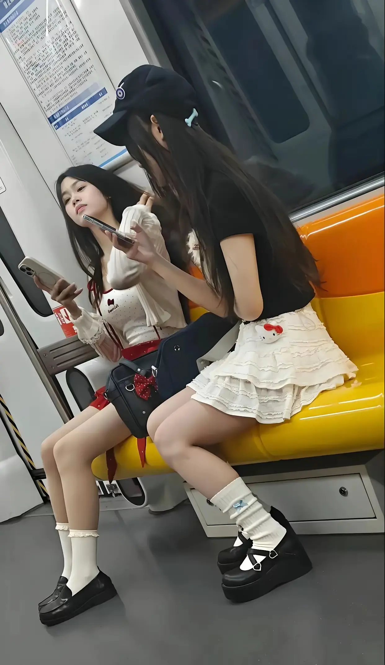 今天坐地铁遇见了，有点好看。
