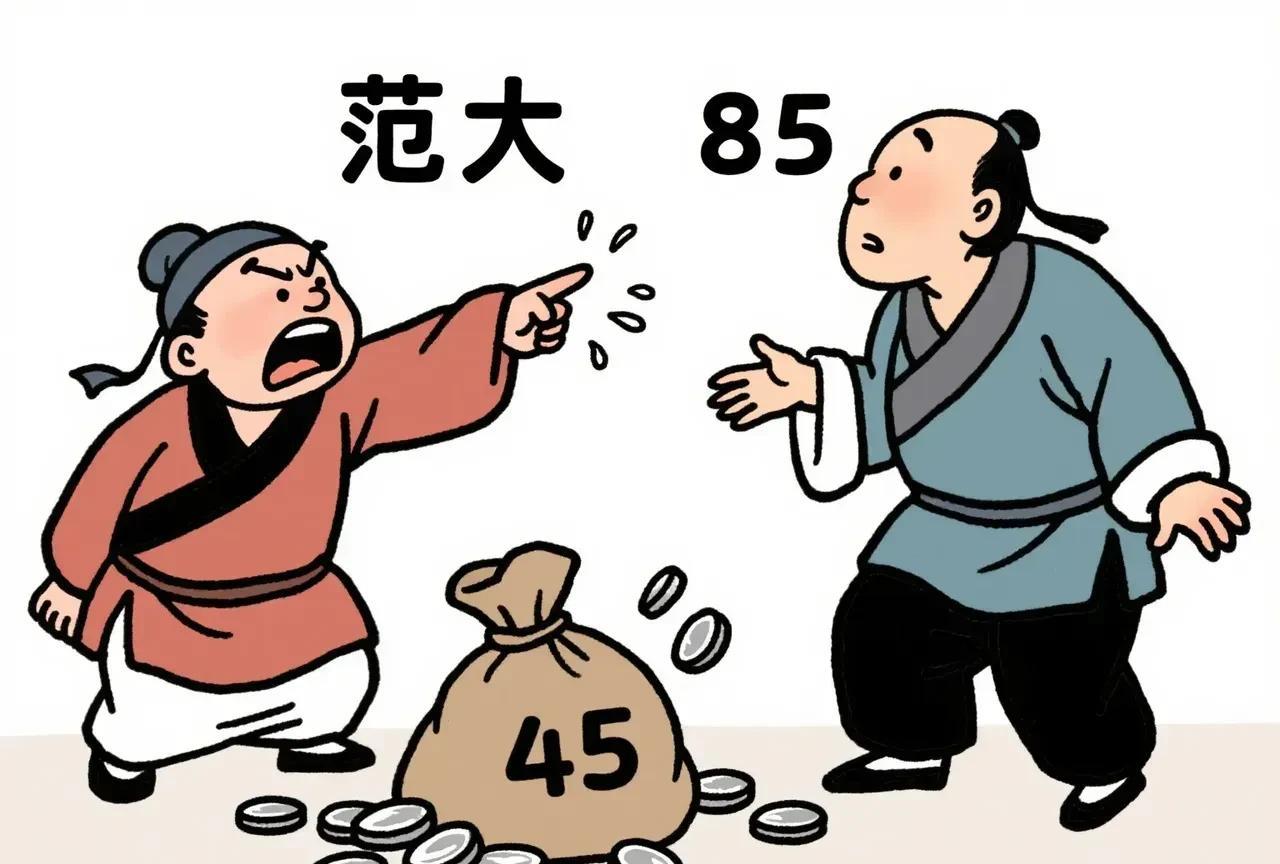 明隆庆三年，有个卖豆腐的范大，拾到45两银子，归还失主。不料失主却说丢了85两，