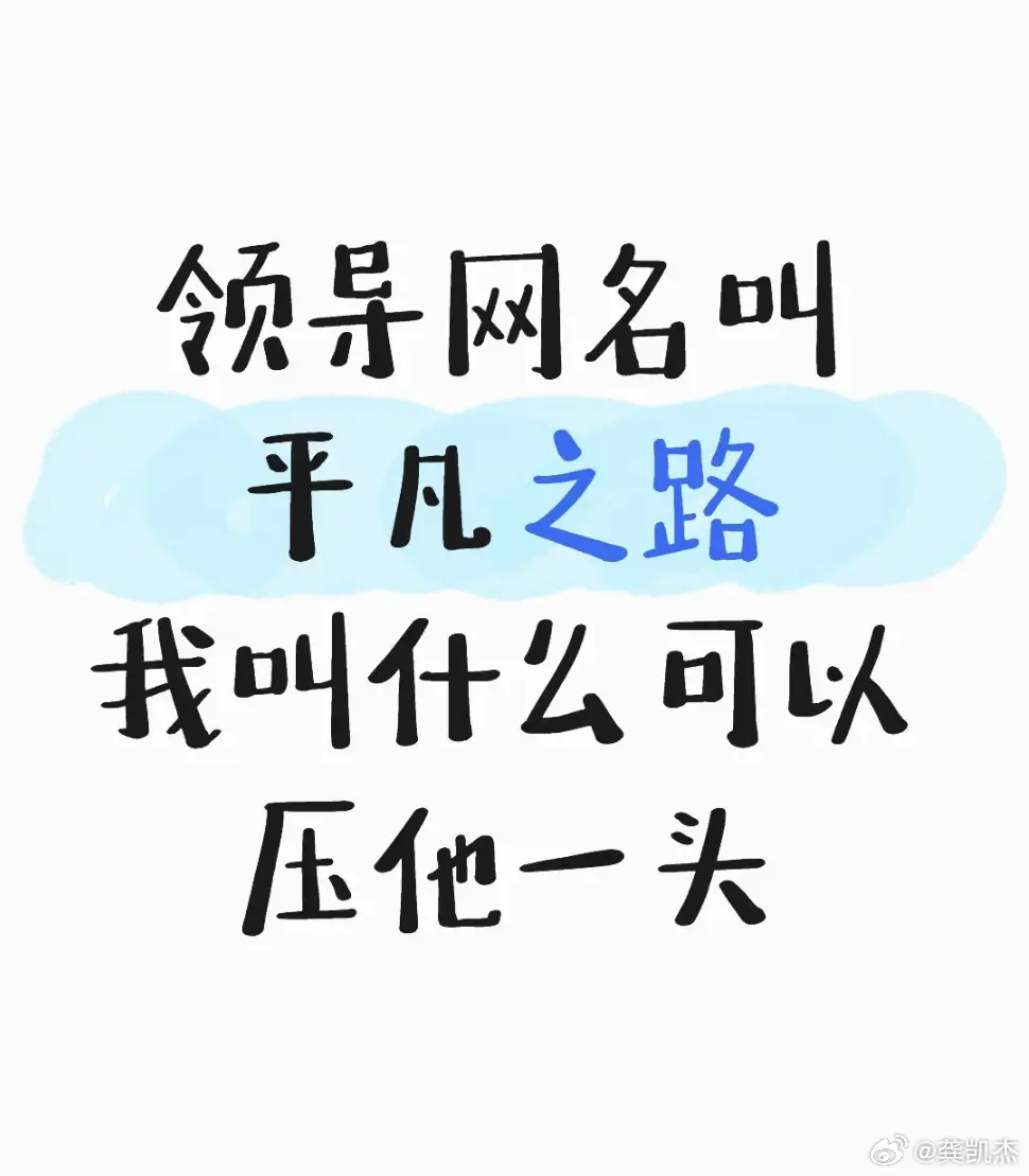 领导网名叫平凡之路，我叫什么可以压他一头