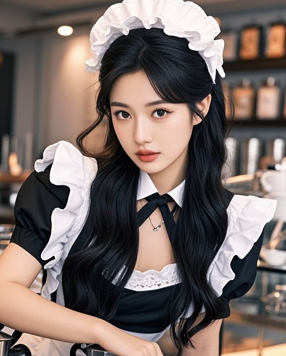 甜妹一笑百媚生，女仆装扮最倾城