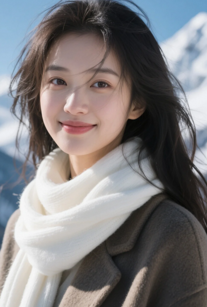 冬日之约，她在云端微笑