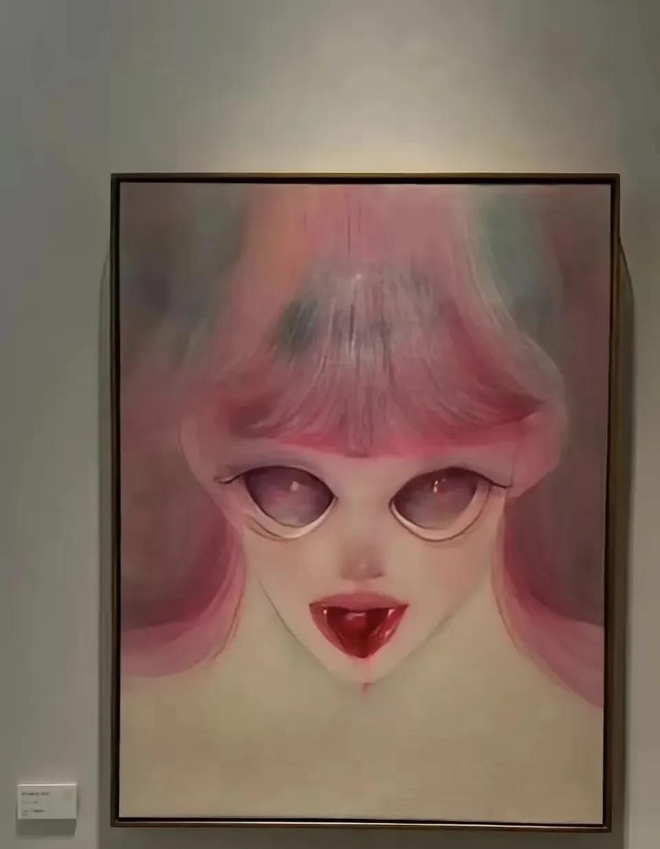 只有美术生才看得懂这副画吧，已故女星大s的侄女儿办画展，都是些普通人看不懂的画！