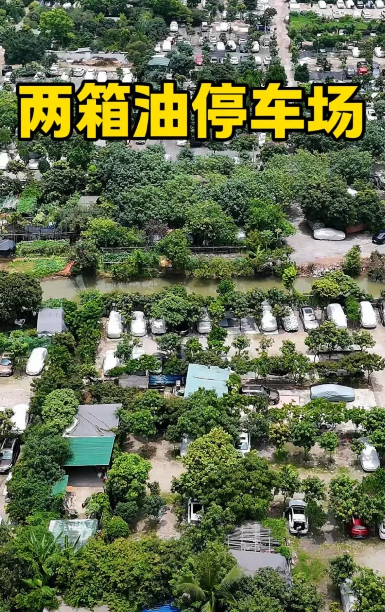 这里是广东最大的两箱油停车场，位于海珠区沥滘村，所谓两箱油，就是一年只跑两趟，一