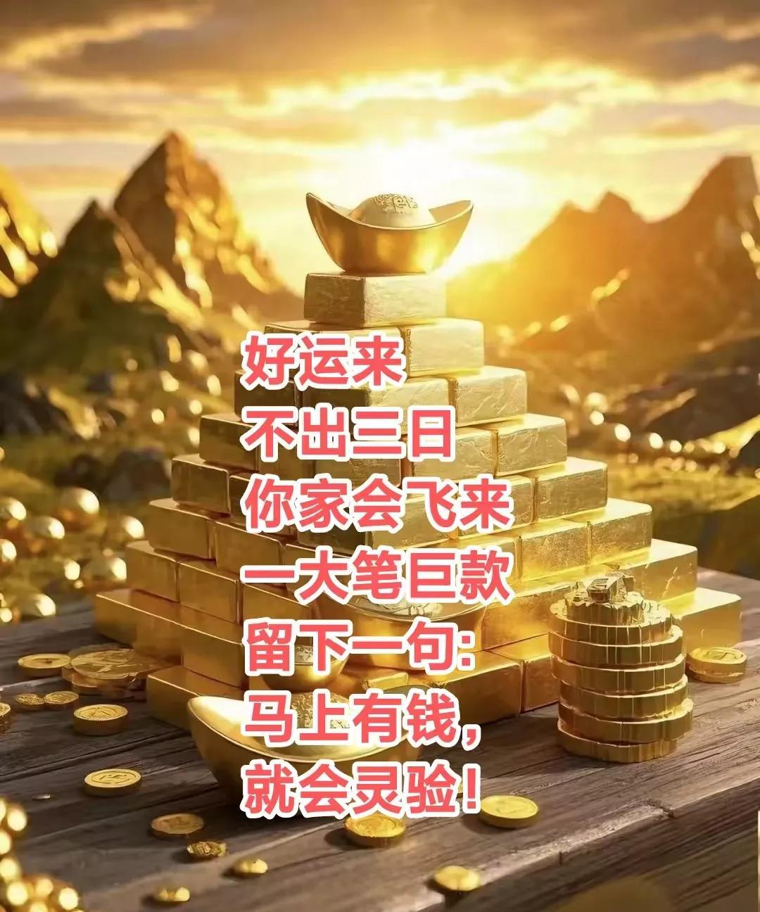 大贵人，请留步，
你的好运来了，
不出三日，
你家会飞来
一大笔巨款
留下一句: