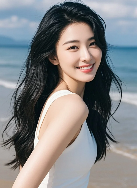 美女凝视远方，侧脸美得像被时光悄悄偏爱！