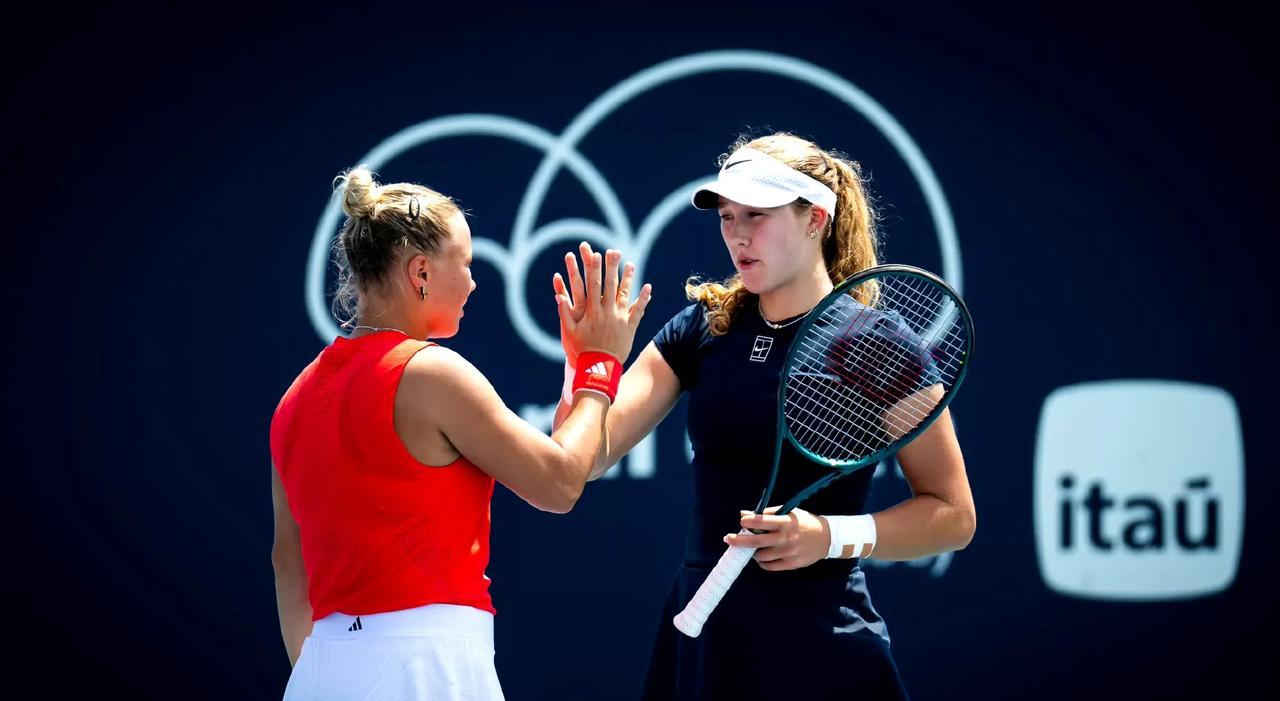 2025WTA1000 迈阿密网球公开赛女单半决赛焦点战，安德烈耶娃/施耐德发挥