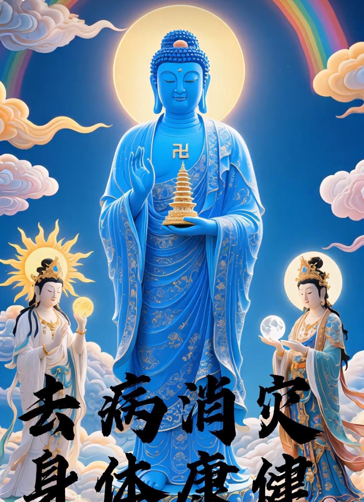 赶紧许下“祛病消灾，身康体健”！
愿药师佛琉璃圣光常随，化散病痛阴云，予每寸肌肤