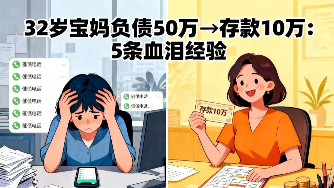 32岁宝妈负债50万：从催债电话到存款10万，领悟出了5条血泪经验