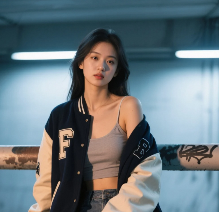 冷感美学的具象化：夹克酷妹的视觉冲击波