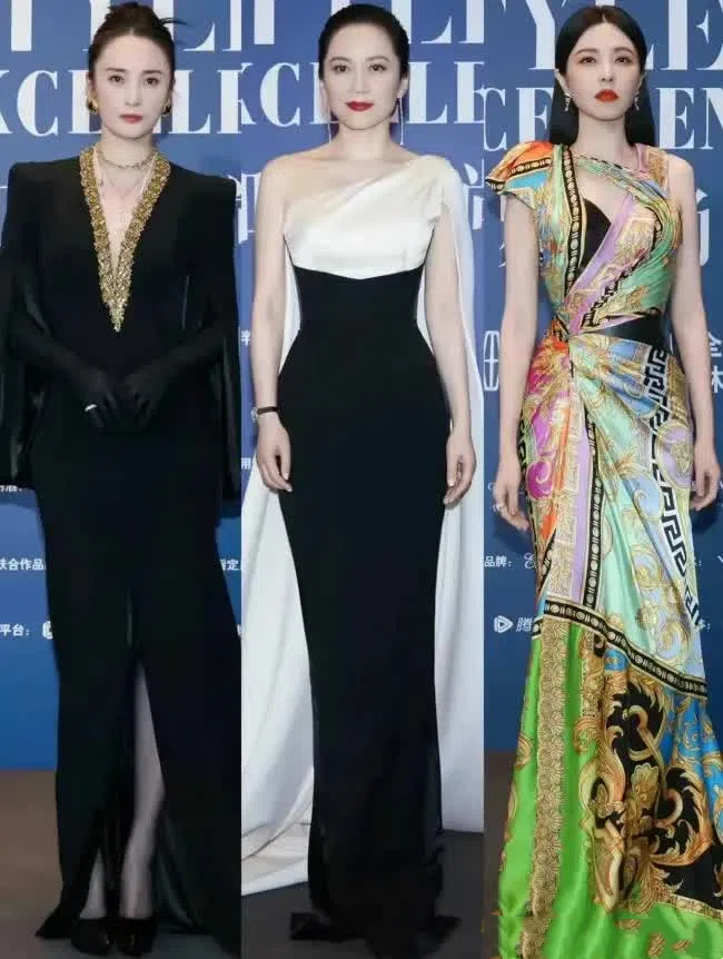 左边的是蒋勤勤，右边是曾黎，而中间那位无论是气质还是颜值都远超过这两位，你一定不