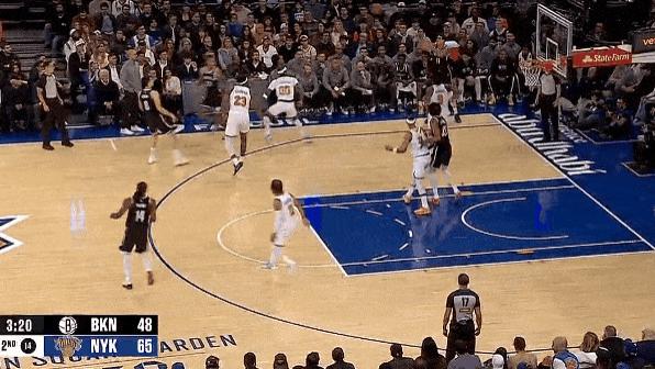 迈克尔-波特顶着阿努诺比强拔三分命中，三分6中4砍下18分