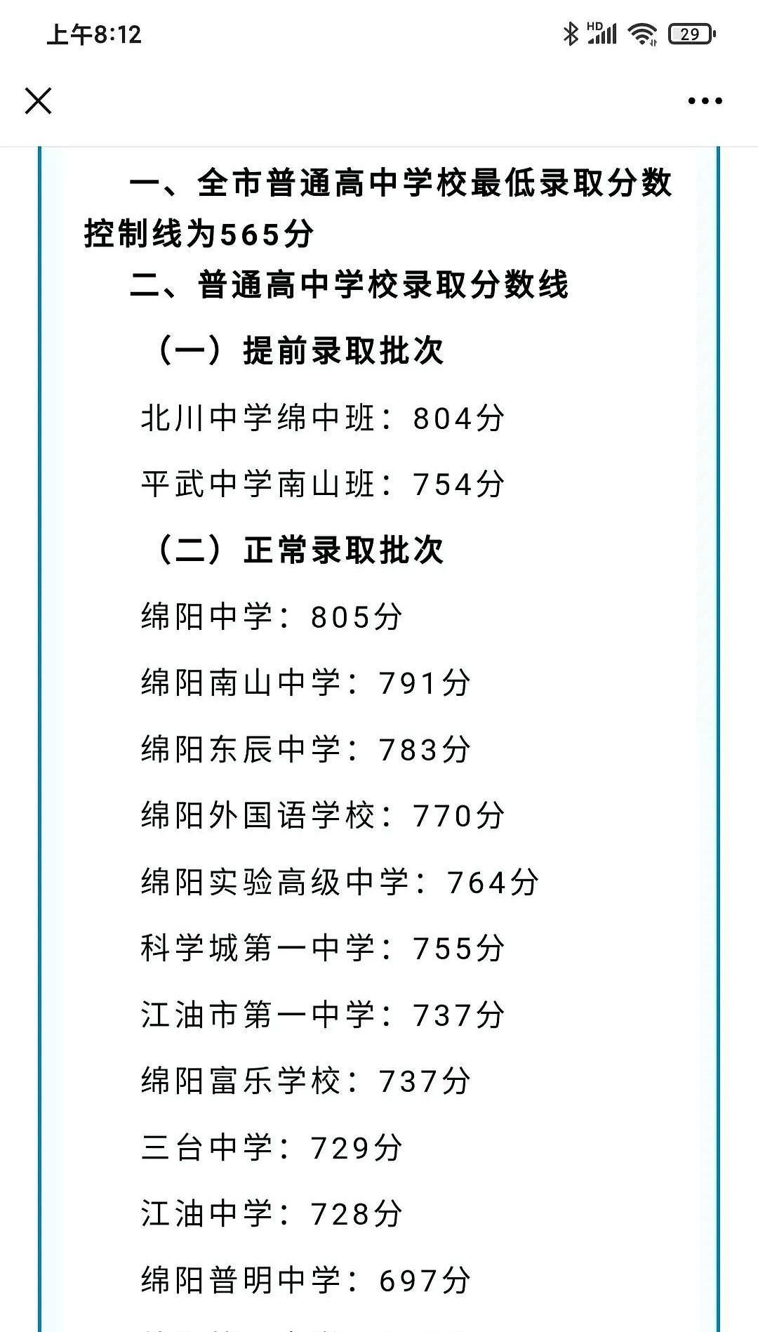 今天绵阳朋友圈都是晒中考成绩的家长，满屏的骄傲，也有很多遗憾的孩子，有的孩子考了