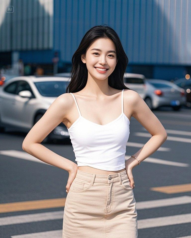 她站在这里，其他人都成了陪衬
