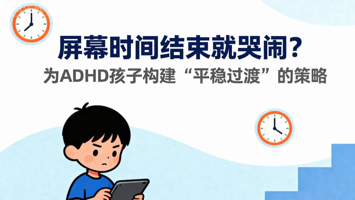 屏幕时间结束就哭闹？为ADHD孩子构建“平稳过渡”的策略
