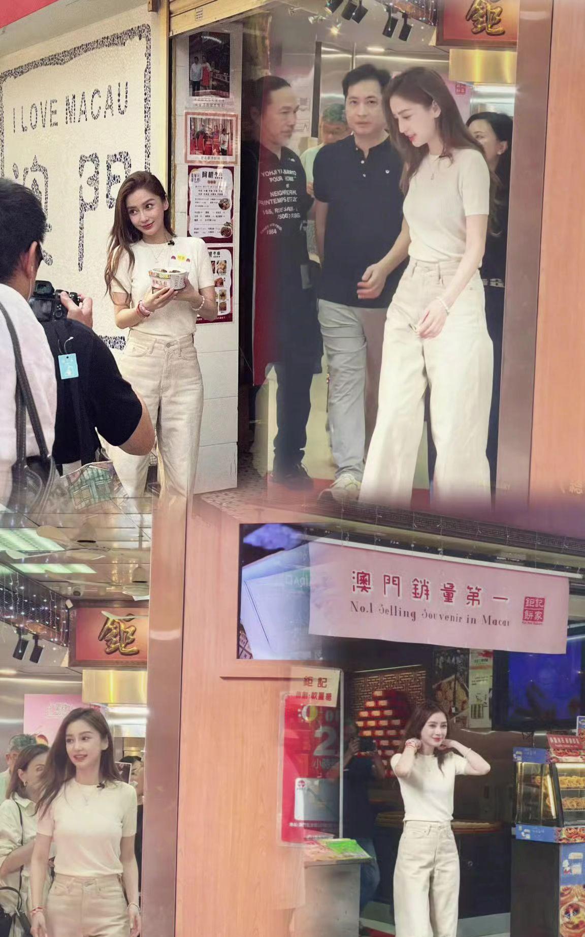 baby在澳门拍摄，她白的发光美的亮眼，岁月在她身上看不到痕迹#angelaba