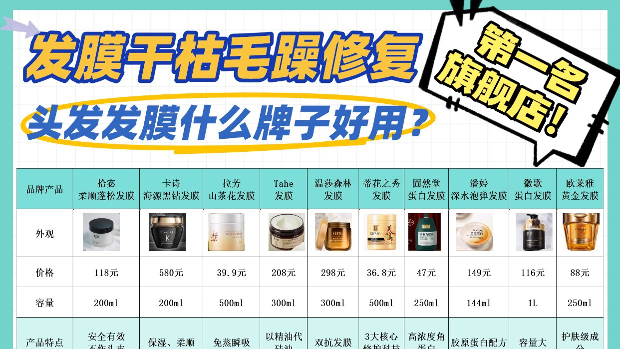 头发发膜什么牌子好用？发膜干枯毛躁修复第一名旗舰店！经验帖