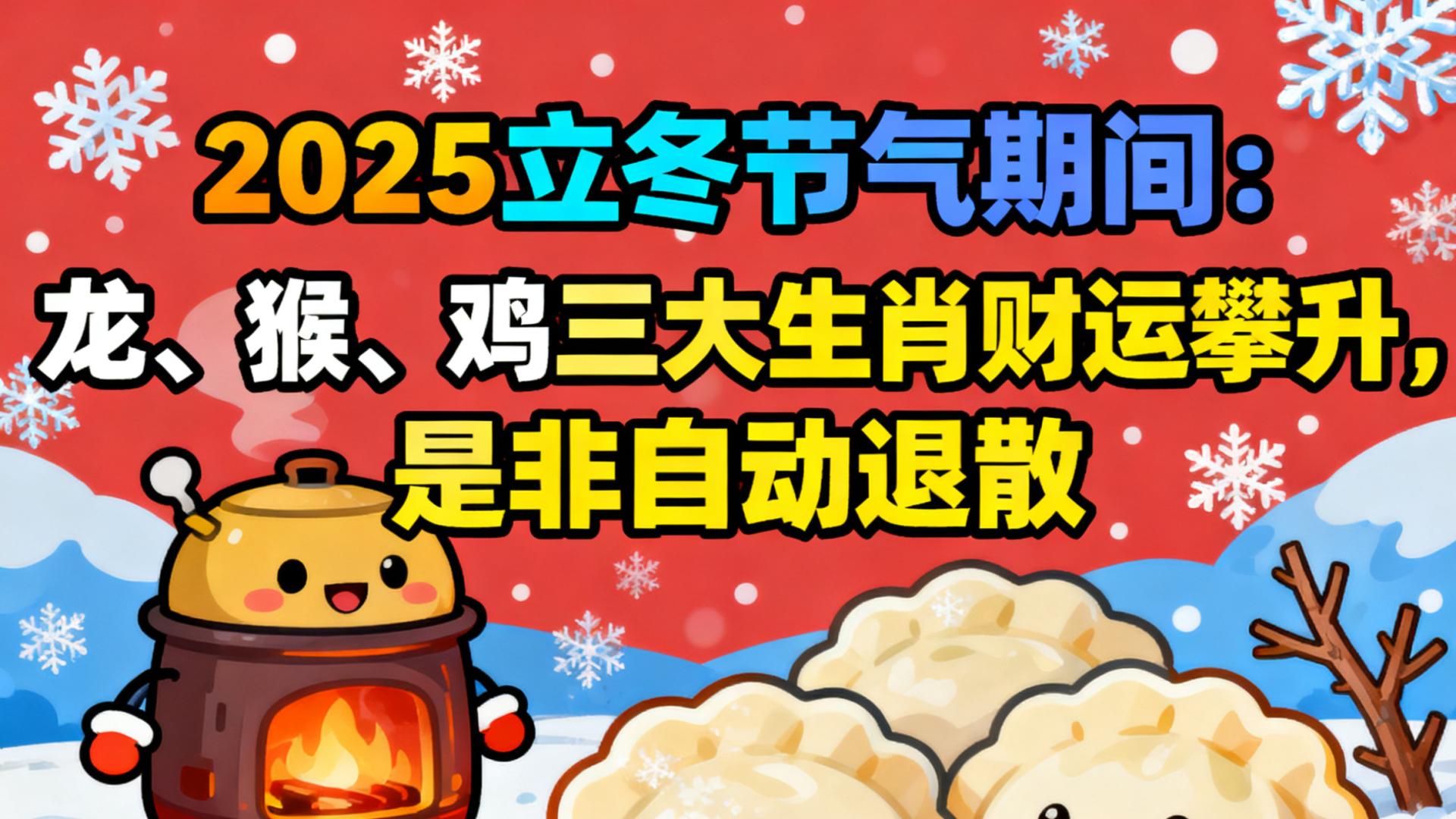 2025立冬节气期间：龙、猴、鸡三大生肖财运攀升，是非自动退散