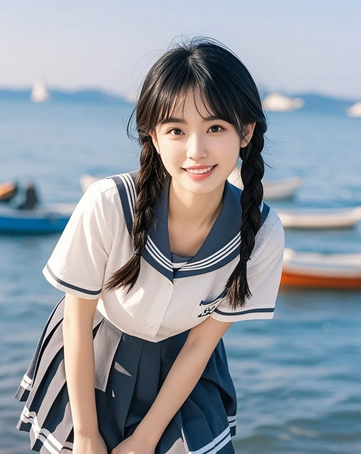 全息投影的浪花漫过脚踝，她是从数据海叛逃的发光体
