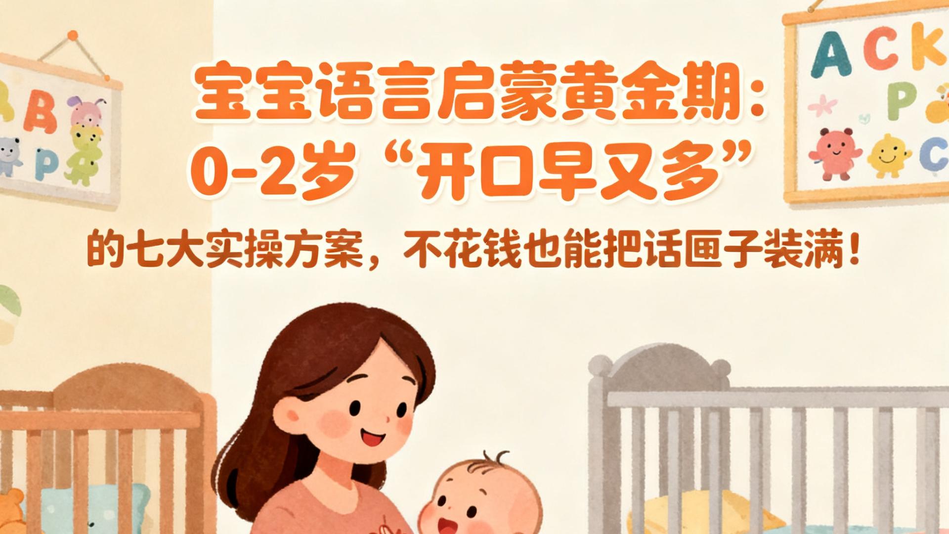 宝宝语言启蒙黄金期：0-2岁“开口早又多”的七大实操方案，不花钱也能把话匣子装满！