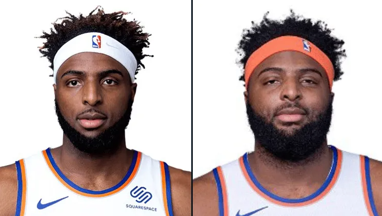 美媒NBA Memes更新了一组米切尔-罗宾逊的对比照片。
配文如下：“约会时v