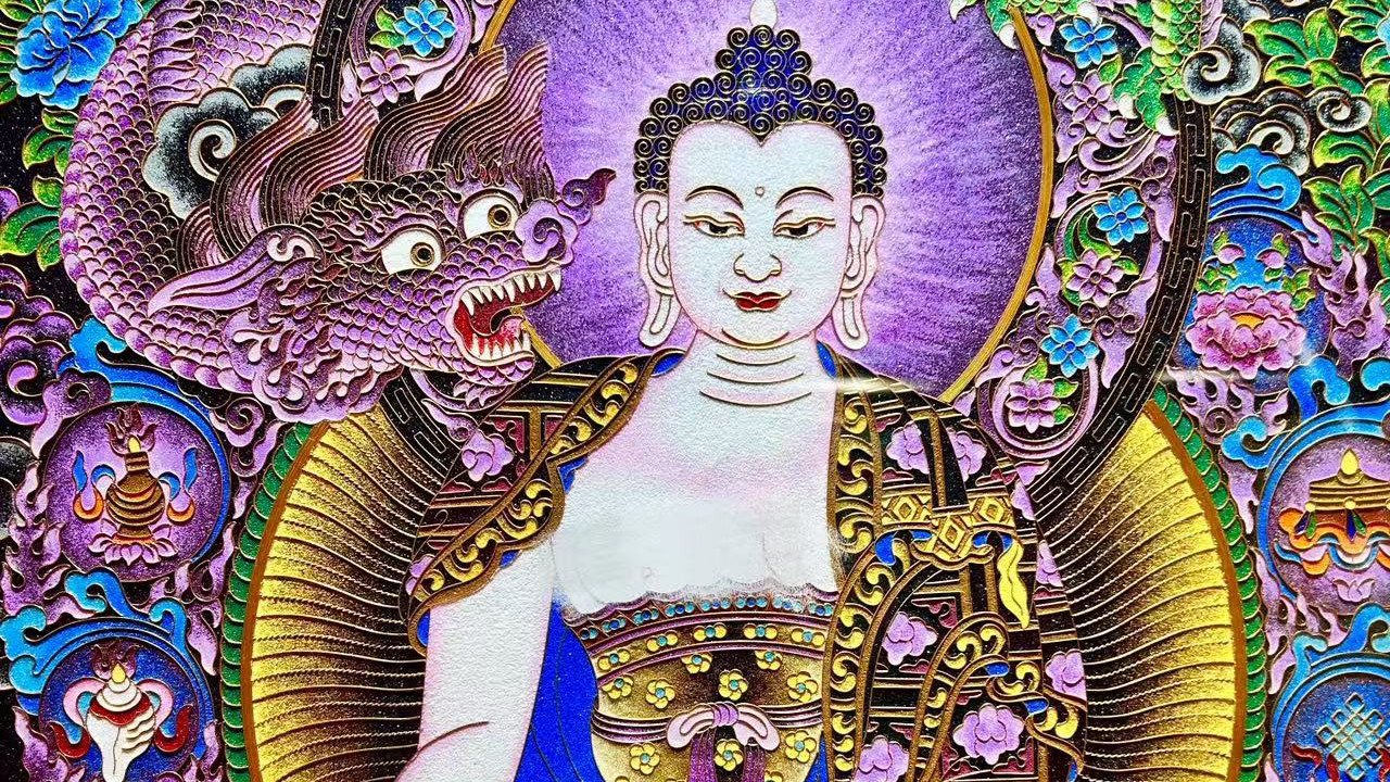 视觉炸点！释迦牟尼唐卡金丝暴击