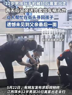 12岁男孩玩手机被打后离家出走，2天后父亲送外卖车祸病危！不料，直到父亲去世2小