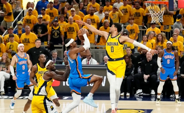 北京时间6月20日，NBA总决赛G6，步行者以108-91击败雷霆，大比分扳成3