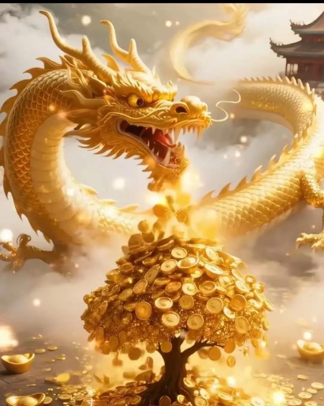 金龙送来发财树
财源滚滚进家门