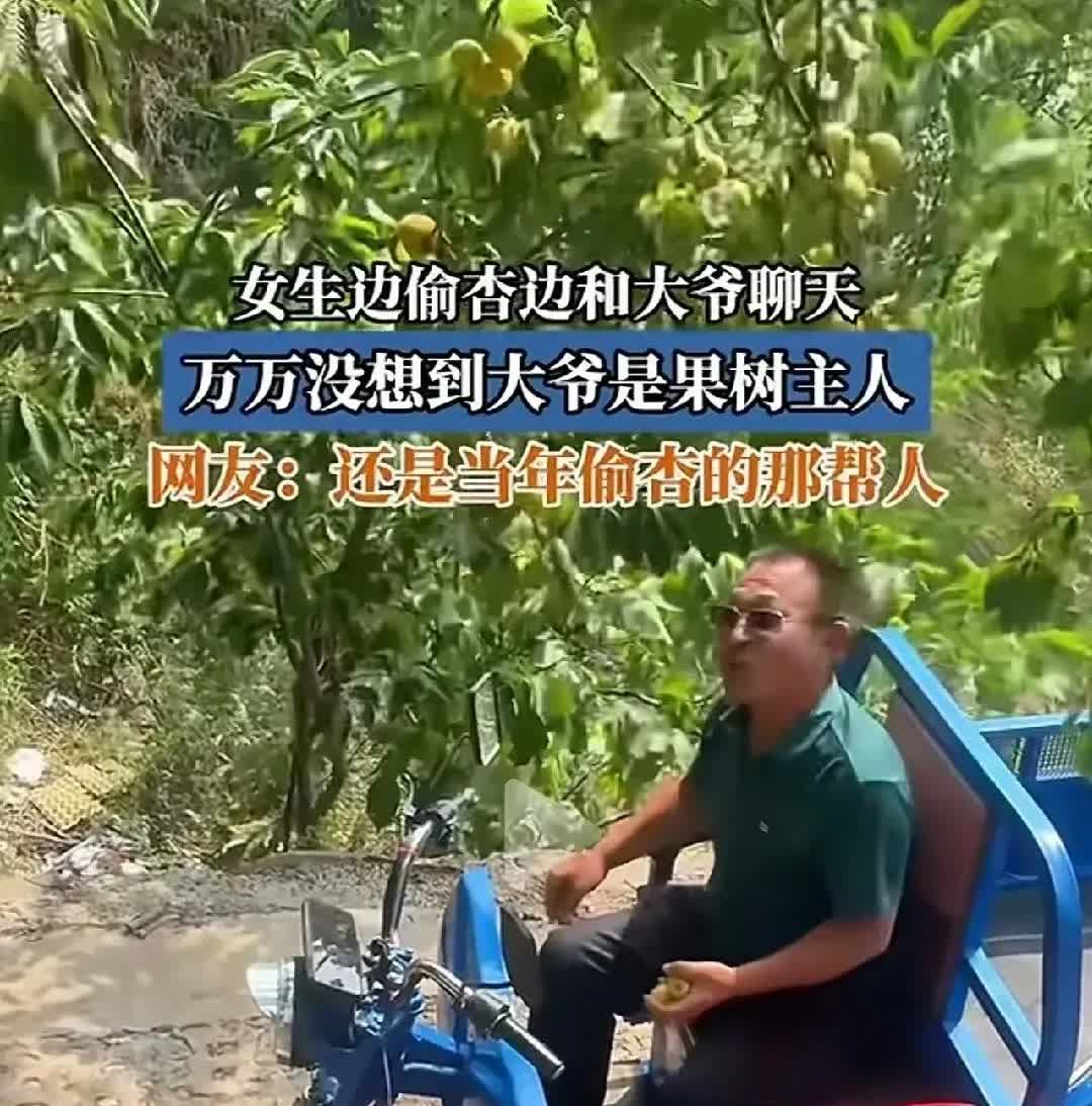 离谱！偷杏被抓现场变欢乐局？
 
谁能想到！偷杏被主人撞个正着，近日有一女子