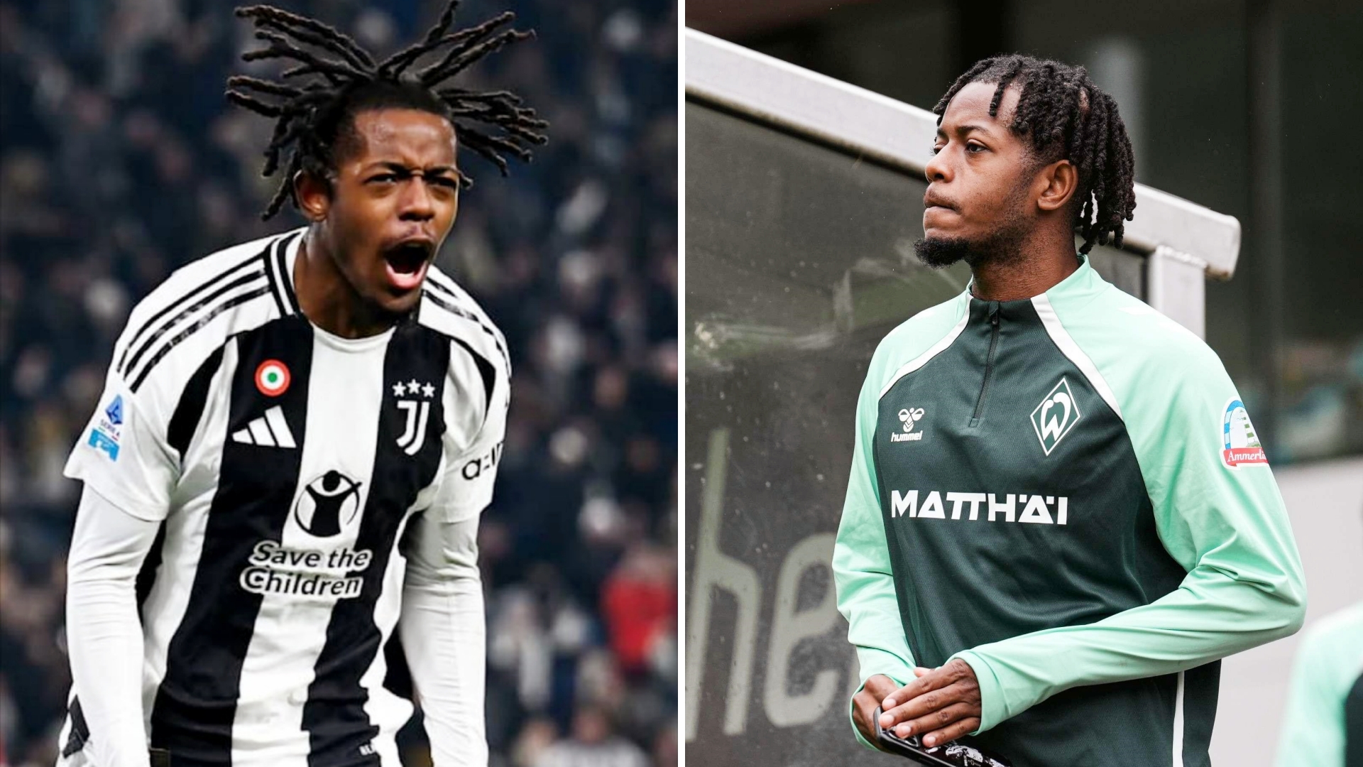 21岁的姆班古拉本赛季9场德甲已经打入3球3助，成为云达不莱梅的主力之一。
尤文