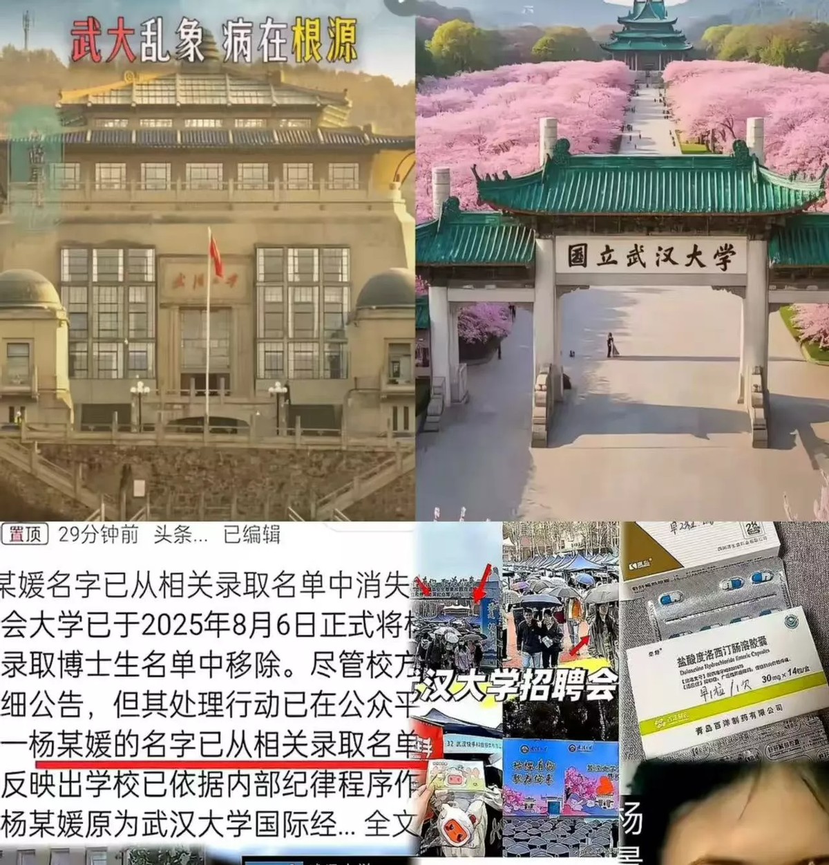 图书馆举报信刚贴出，校方秒删，奖学金名单却纹丝不动。

8月3日，武大女生林