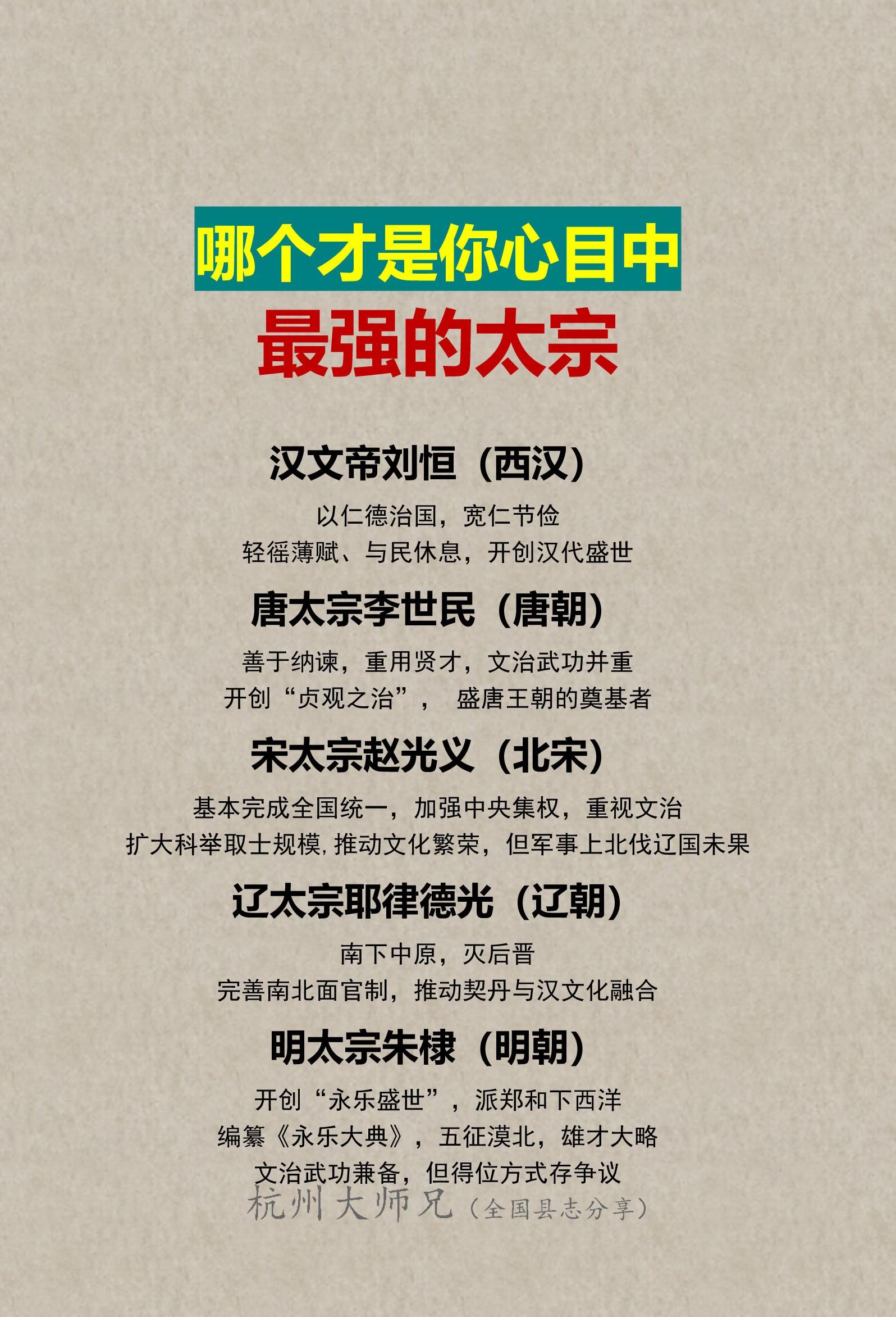 哪个才是你心目中最强的太宗？