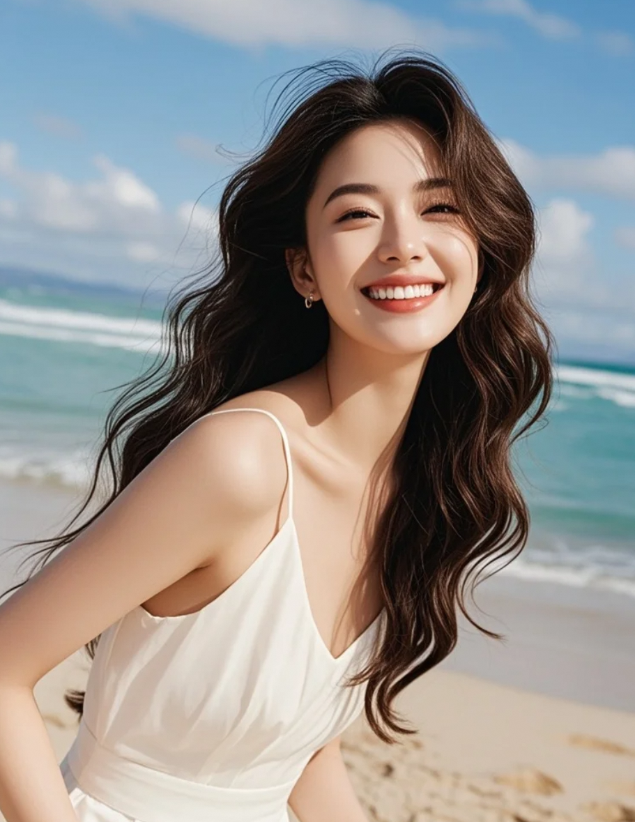 海边的白，是她最纯粹的宣言