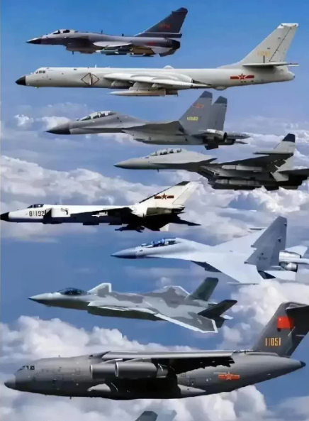 中国是唯一一个能把战斗机做到五代同堂的国家，从二代机到六代机应有尽有！无论对手派