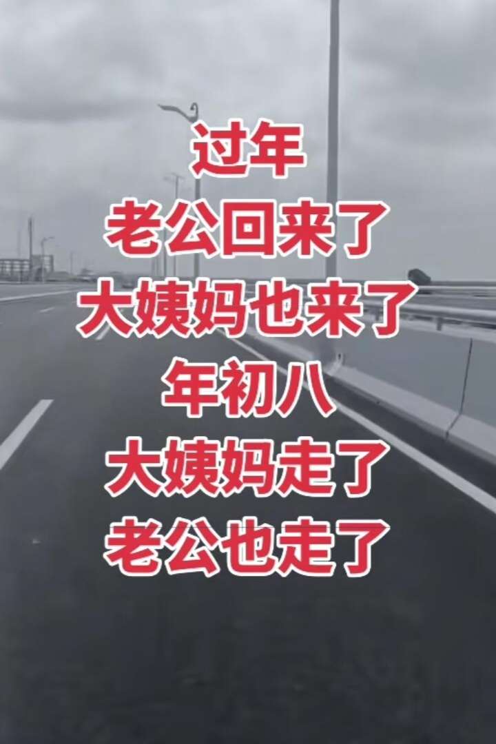 老公在外地工作，回家过年。